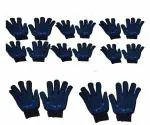 PSU Knitted Safety Dotted Hand Gloves Pack Of 8 Pair Blue