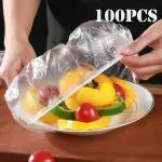 KHODAL ENTERPRISE 100 PCS Fresh Keeping Bags,Theli Reusable Elastic Food Storage Covers, Universal Kitchen Wrap Seal Bags for Cover Food, Vegetables Fridge Storage, Plastic Stretchable Food Covers
