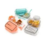 Unicept Leak-Proof Plastic Lunch Box for Kids,Lunch Box with Small Container and Fork(Pack Of 1)