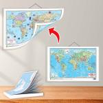 GO WOO SMALL - 100 NORTH AMERICA POLITICAL OUTLINE MAP FOR SCHOOL and 2 IN 1 WORLD POLITICAL AND PHYSICAL MAP IN ENGLISH|combo of 1 map and 1 chart|Practical Maps: 100 North America Political Outline + Detailed World Political and Physical Chart