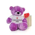 Hug N Feel Soft Toys Purple Polyester Teddy Bear Soft Toy - 5 feet