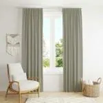 Home Blendz Cotton Curtains for Window Set of 2, Linen Textured Window Curtains for Home Decor, Hangs Elegantly with Back Loops(4.5ft x7 ft, Silver)