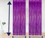 Bubble Trouble Purple Foil Fringe Curtains (Pack Of 2)