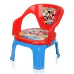 Kuber Industries Disney Mickey Kids Chair | Plastic Foldable Kids Chair | Chair for Kidsroom | School Study Stool | Baby Stool | Indoor or Outdoor Stool for Kids | Capacity 30 Kg | Red & Blue