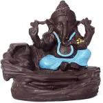 SSS SCULPTURE Ganesha Creations Smoke Fountain Fog Waterfall Back Flow Incense Burner with Free Incense Cones Idol showpiece for Home Decor & Gift (Ganesh Smoke Fountain)