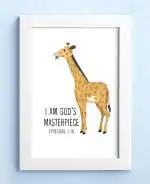 Elben Creatives - I am God's masterpiece - Ephesians 2:10 Children Bible Verses Frames/Christian Gift for Children(42x30cm)