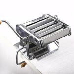 EMNDR Silver Steel Pasta Machine Chrome Includes Cutter Hand Crank