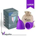 Reusable Premium Curved Menstrual Cup for Women | Large Size with Pouch | Ultra Soft, Odor and Rash Free | 100% Medical Grade Silicone | No Leakage | 088 Purple (Pack of 1)