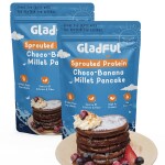 Gladful Choco-Banana Millet Pancake, Sprouted Lobia and Masoor Vegan, and Gluten-Free - Pack of 2