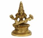 Kartique Home Decor Brass Saraswati Murti Idol 2.5 x 2 inch