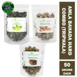 Shudh Online Dry Amla, Baheda, Harad combo (50g each - 150g), Dried Triphala Raw Digestion, Weight loss