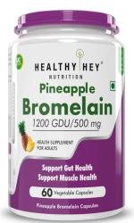 Healthyhey Nutrition Bromelain Digestive Enzyme- High Concentrate -60 Veg. Capsules (Set Of 60)