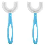 MAPPERZ 6-12 Years U-Shaped Toothbrush/Manual Soft Silicone Toothbrush /Oral Cleaning Tool (2)