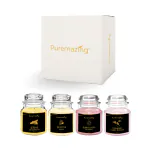 Puremazing Premium Soy Wax Candle Gift Set of 4 (Cherry Blossom, Raspberry, Sandalwood, Jasmine)