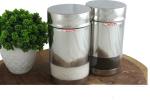 METKING Stainless Steel Tea Sugar Containers set of 2 - See Through Canisters for kitchen Storage - 900 ML