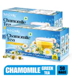 Nutrovally Chamomile Herbal Tea | 100% Natural Whole Leaf , Stress Relief ,Relaxing, & Good Sleep, | Green Tea bags 50 Pcs