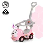 Dash Monkey 3 in 1 Ride on for Kids Baby car Ride on for Kids 2 Years+ Push Car Musical Ride on car for Kids with Parental Handle and Protective Arm Rest (Capacity 20kg | Pink)