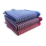 Gamcha Wala Pure Cotton Soft and Durable Check Pattern Towel Gamosa of Bengal for Men & Women I Lightweight Multicolour Bath Towel Combo Pack of 3 (Thread Count-150)