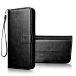 Tingtong Vintage Leather Finish Flip Cover for Lenovo A7000/K3 Note | Inside Pockets & Inbuilt Stand | Wallet Style Back Case | Magnet Closure (Black)