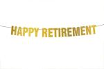 Festiko Happy Retirement Banner, Gold Banner, Retirement, , Retirement, Retirement, Celebrations, Funny Banner, Supplies, Celebrate Retirement