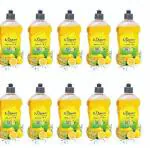 Olywash pack of 10 Dishwash Liquid Gel Lemon, With Lemon Fragrance, Leaves No Residue, Grease Cleaner For All Utensils, 600 ml Bottle