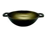 Trilonium ButterMold Pre-Seasoned Cast Iron Deep Kadhai | Wok 10.5 inches