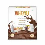 Whey91 Protein Bar 20g Protein, 3g Fiber, No Added Sugar Pack of 6 bars -360g (Choco Fudge )