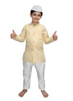Kaku Fancy Dresses Pandit Jawaharlal Nehru Costume For Republic Day & Independence Day | National Hero Freedom Fighter Fancy Dress For Boys & Girls - 7-8 Years - Polyester, Multicolor