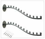 Sgr Handicrafts 12 Balls Pin Wall Mount Wall Drope Hanger for Hanging Clothes Dress, Shop and Showroom Display(Chrome) Pack of 2