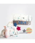 Yellow Doodle for tiny humans Grey Baby Organic Cotton Bedding Set (0-3 Y) L 110 x B 90 cm