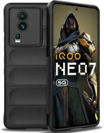 XOVO Back Cover for iQOO Neo 7 5G, iQOO Neo 7 Pro (Black, Dual Protection, Silicon, Pack of 1)