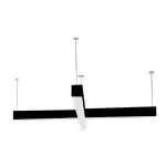 Acco LED- 2 Feet Black Cross/Plus Linear Hanging Light (6500K-Cool White)