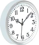 Shrijay Analog 21 cm X 21 cm Wall Clock (Silver, With Glass, Standard)