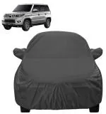 Auto Hub Car Cover Compatible Mahindra Bolero Neo with Mirror Pocket, Water Resistant, Triple Stitched, Bolero Neo Car Cover- Grey