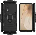 KrKis Iqoo 7, Iqoo 7 5G Black Plastic, Rubber Shock Proof Back Cover
