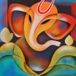 Art Factory Lord Ganesha Canvas 36 inch x 36 inch Painting (Without Frame)