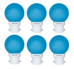 Philips 0.5W Led Blue Bulb, Pack Of 6, (Deco Mini)