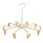 Crawl'in Plastic Hanger with 10 Pegs - Baby Diaper Nappy Clothes Hanging Dryer RaCrawl'in with Clips - Portable Fold-able Travel Laundry Accessory - Orange