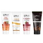 Globus Naturals Age-Defying Elixir - Coffee, Kesar Chandan, Gold and Red Wine Peel Off Mask Combo, Set of 4