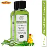 Herbal Khadi Natural Neem & Tea Tree Herbal facewash Purifying Skin (Pack of 2) 420 ml