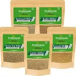 TruNaturals Siridhanya Millets Unpolished Combo Pack Offer 5Kg (5 x 1Kg) | 5 Positive Millets Unpolished & Organic | Dr Khader Vali Millets | Browntop, Barnyard, Foxtail, Kodo, Little Millet Rice
