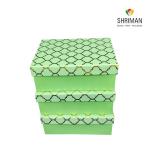 Shriman Green Moroccan Designed Rectangular Cardboard Rigid Multipurpose Gift Packaging Boxes - Pack of 3