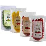 Farmbean Dehydrated Fruits Combo Pack of 4-800 Gms|Kiwi,Cherry,Strawberry,Mango| Plant Based Protein | Rich in Vitamins & Minerals | 100% Natural & No Artificial Colors, Gluten Free, No Preservatives | Tasty & Healthy Berries