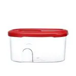 Cutting EDGE See And Slide Easy Flow Dispenser Kitchen Container Set - Storage Box Idle for Cereal, Spices, Pulse, Rice, Pasta, Snacks (Set of 1, Red, 1L)