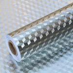 TONY STARK BIG SIZE 200cm x 60cm Kitchen Aluminium countertop peel and stick contact paper Decorative for Walls Drawers, Cabinets, Almirah, Tabletop, Plastic Table, Wooden Table, Wardrobe, Fridge, Renovation Shelves (Silver Checked)