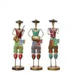 KREATIVE HOUSE  Iron Tribal Musician Set Handmade Decorative Gift Item Showpiece for Home Decor (12 inch, of 3)