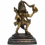 Divya Mantra Hanuman Idol for Home Puja Room Decor Pooja Mandir Decoration Items Living Room Showpiece Decorations Office Hanumanji Holding Gada Indian Temple Murti Idols God Statue - Black