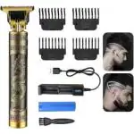 Colour Music Golden Professional Original Vintage T9 Hair Trimmer For Men, Hair Clipper Fully Waterproof Trimmer 90 min Runtime 4 Length Settings (Gold)