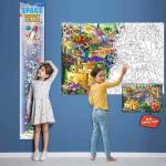 GOWOO SPACE HEIGHT CHART and GIANT DRAGON COLOURING POSTER|Set of 1 chart+1 colouring poster|Exploring the Cosmos and Unleashing Creativity