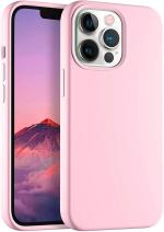 EasyTac Light Pink Silicone Shockproof Cover Case For Iphone 13 Pro Max